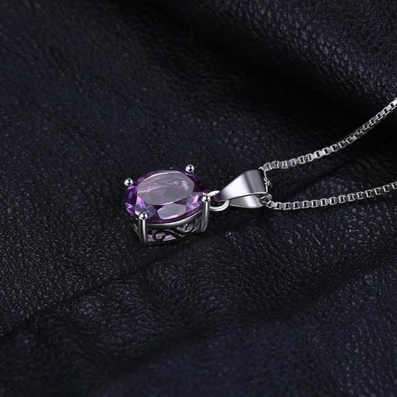 💜 1.77ct Amethyst Pendant - 925 Sterling Silver - Picture 2 of 9